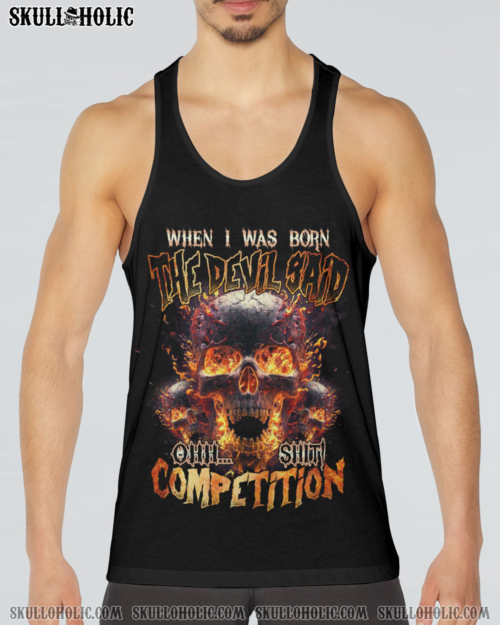 WHEN I WAS BORN FIRE SKULL ALL OVER PRINT – TLTM1102234