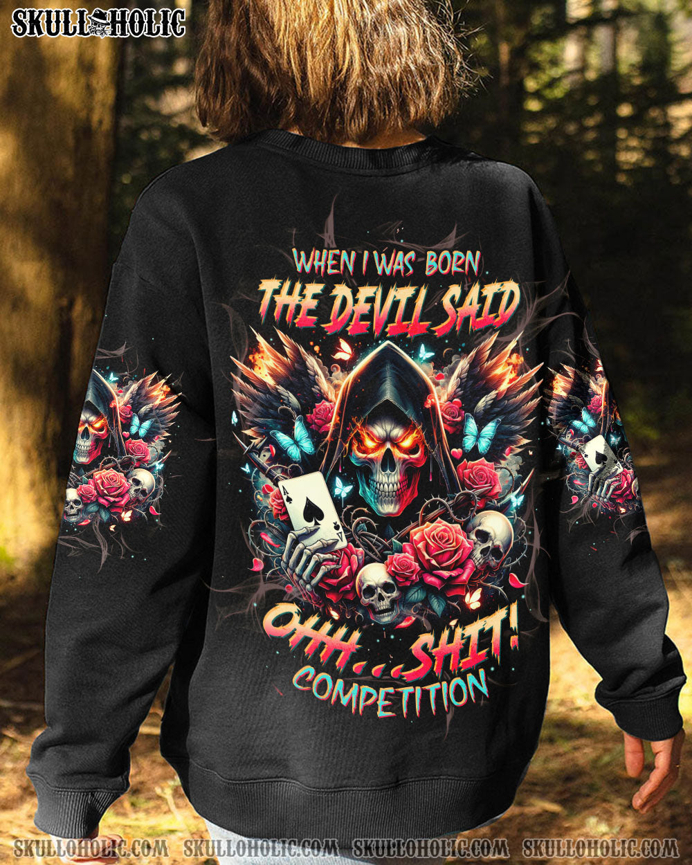 WHEN I WAS BORN SKULL REAPER ROSE ALL OVER PRINT – TLTW0102245