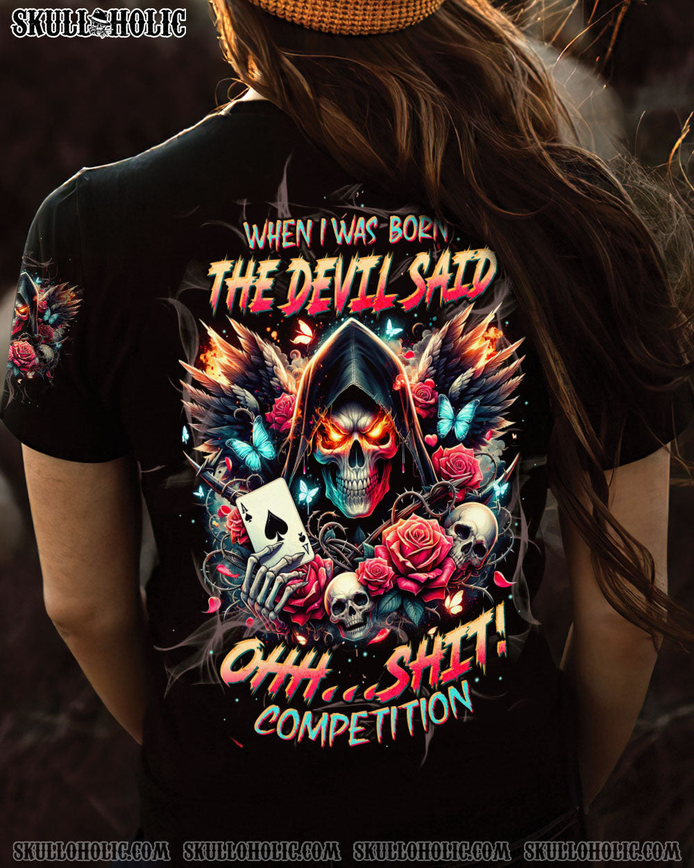 WHEN I WAS BORN SKULL REAPER ROSE ALL OVER PRINT – TLTW0102245