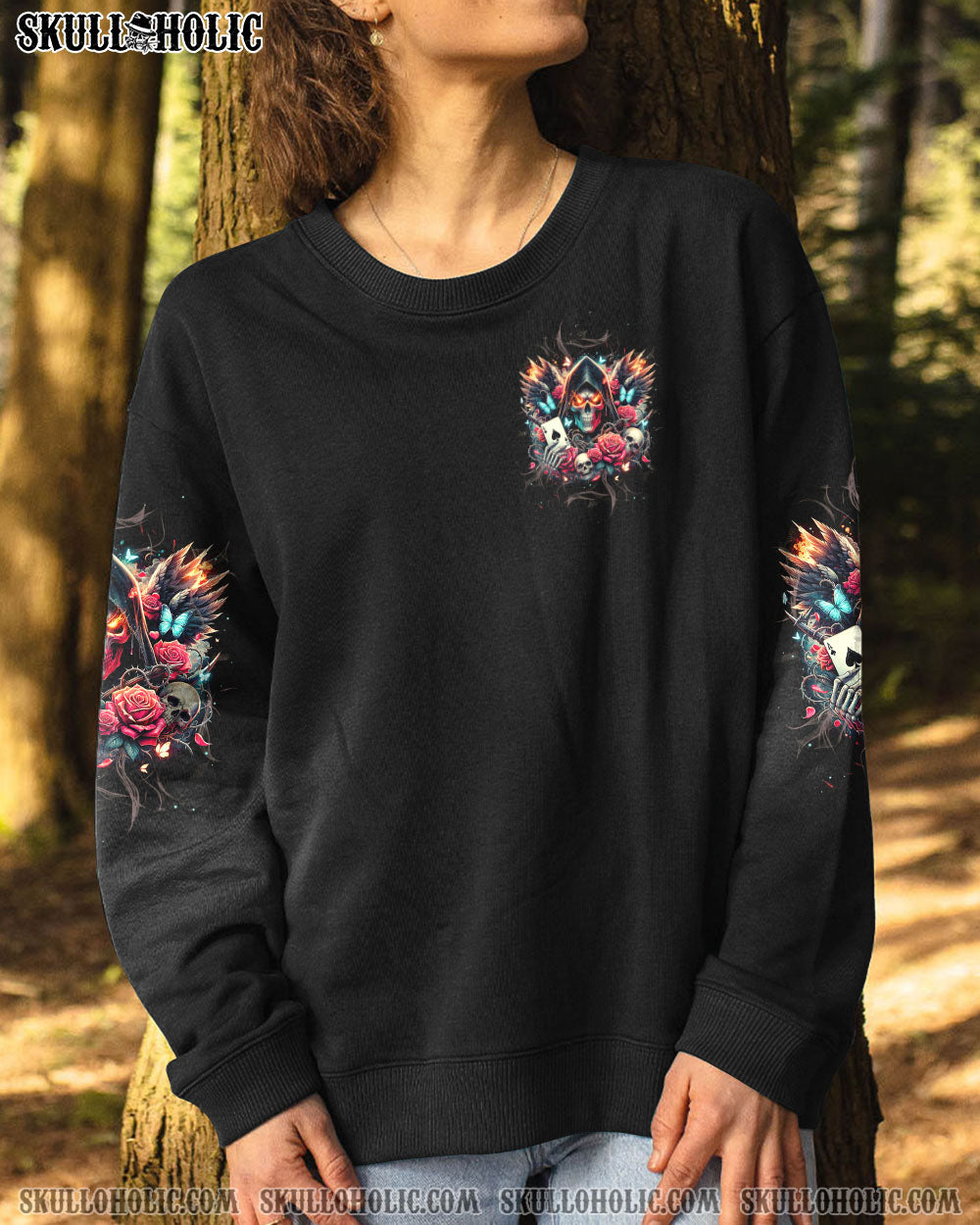 WHEN I WAS BORN SKULL REAPER ROSE ALL OVER PRINT – TLTW0102245