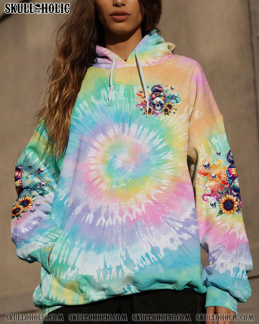 YES I’M A B BUT NOT YOURS MESSY BUN TIE DYE ALL OVER PRINT – TLTW1011233