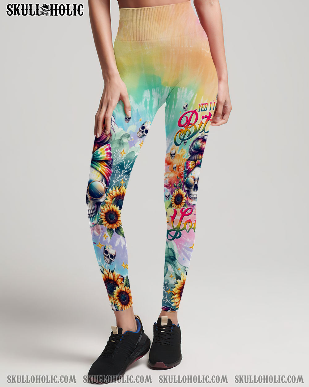 YES I’M A B BUT NOT YOURS MESSY BUN TIE DYE ALL OVER PRINT – TLTW1011233