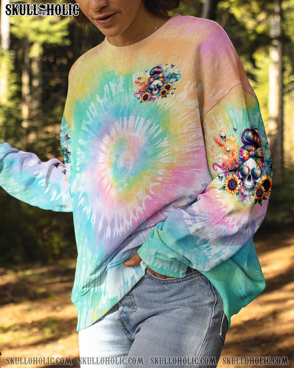 YES I’M A B BUT NOT YOURS MESSY BUN TIE DYE ALL OVER PRINT – TLTW1011233