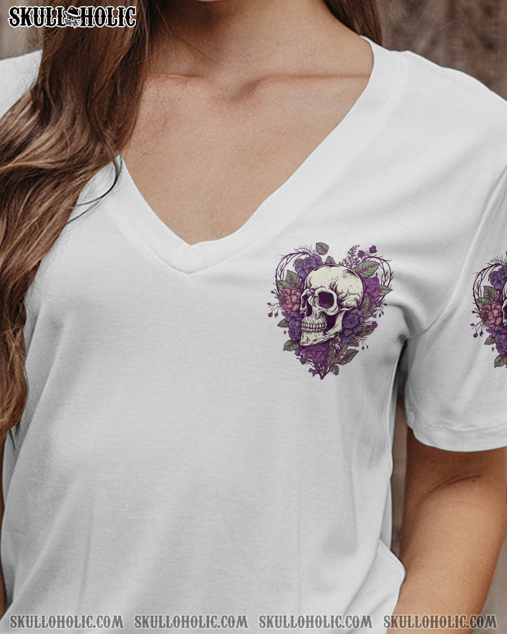 YES I’M A B BUT NOT YOURS PURPLE FLOWER SKULL ALL OVER PRINT – TLNZ0803231