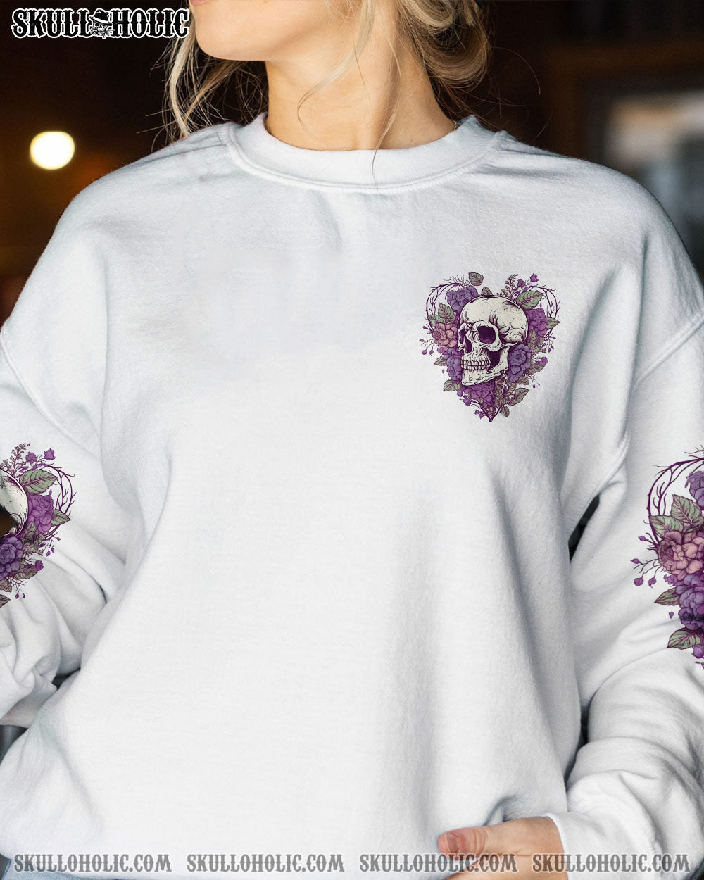 YES I’M A B BUT NOT YOURS PURPLE FLOWER SKULL ALL OVER PRINT – TLNZ0803231