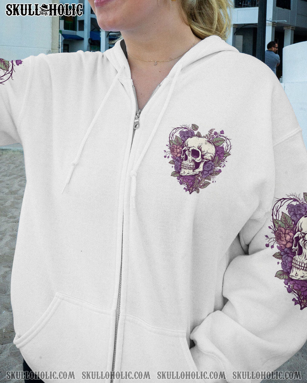 YES I’M A B BUT NOT YOURS PURPLE FLOWER SKULL ALL OVER PRINT – TLNZ0803231