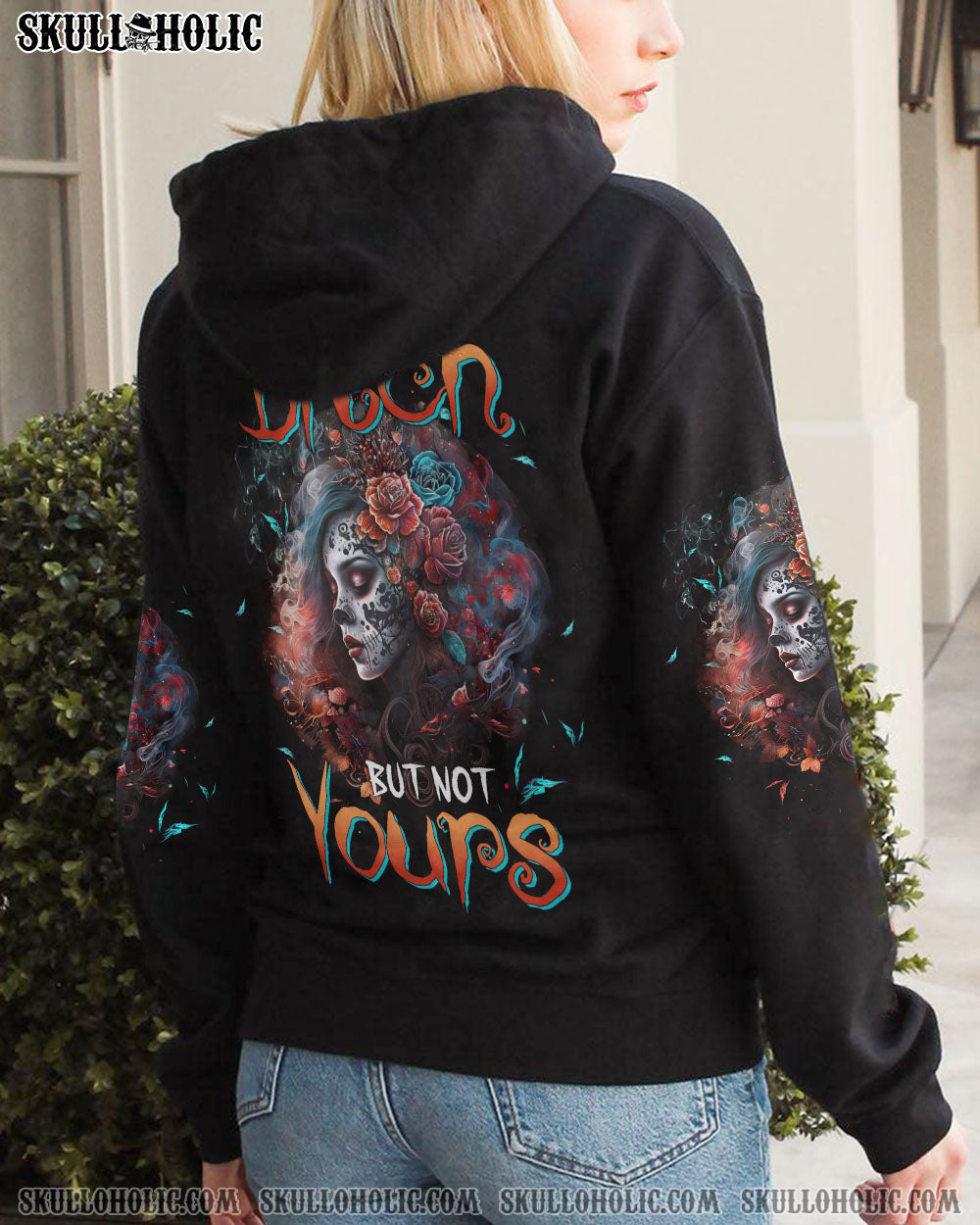 YES I’M A B BUT NOT YOURS ROSE SKULL GIRL ALL OVER PRINT – TLTW1402234