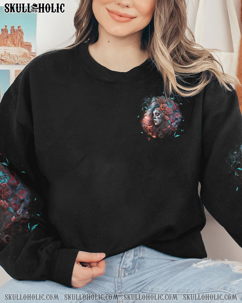 YES I’M A B BUT NOT YOURS ROSE SKULL GIRL ALL OVER PRINT – TLTW1402234