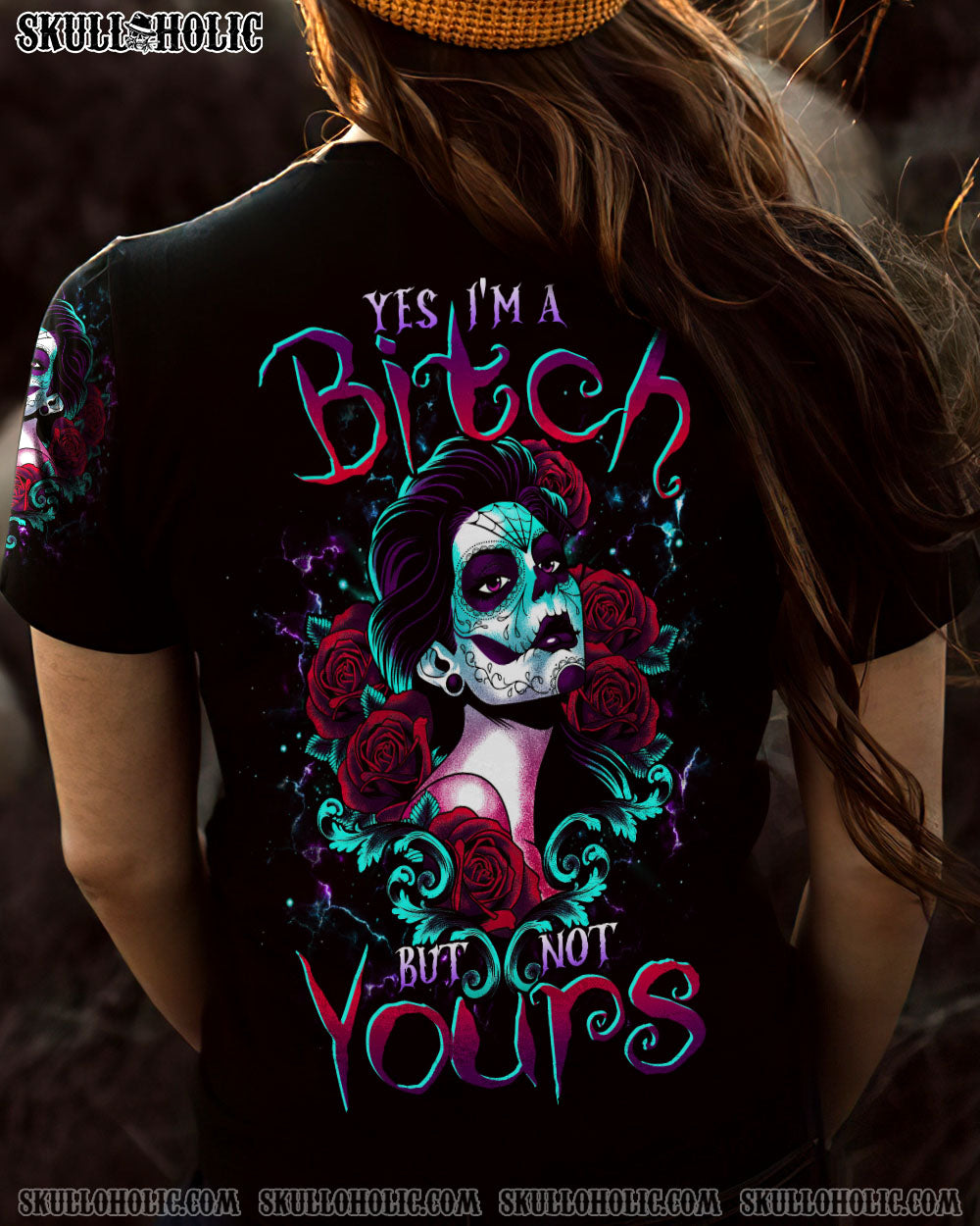 YES I’M A B BUT NOT YOURS SUGAR SKULL ALL OVER PRINT – TLTR0304232