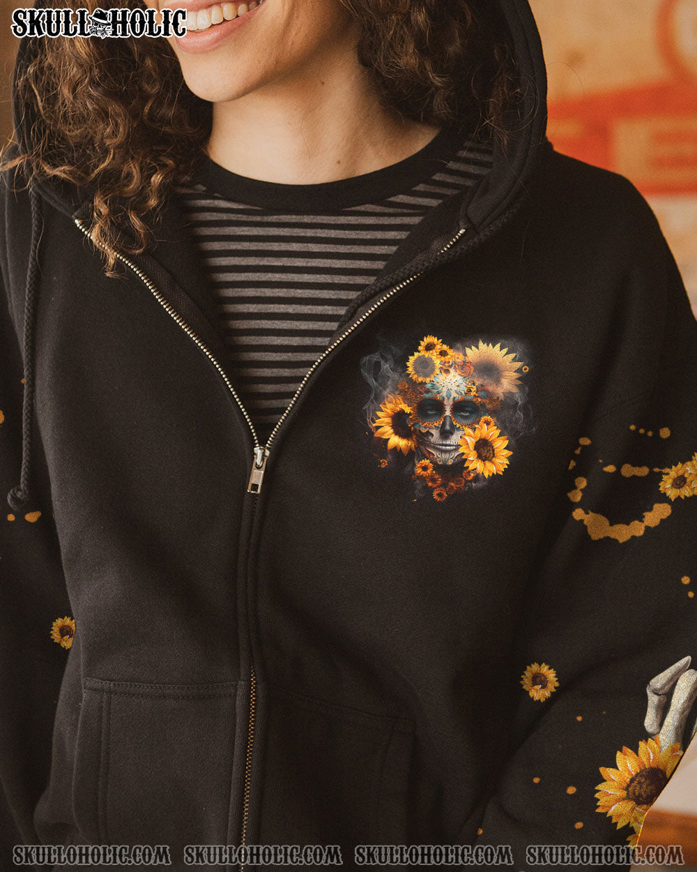 YES I’M A B BUT NOT YOURS SUGAR SKULL SUNFLOWER ALL OVER PRINT – TLNZ0303231