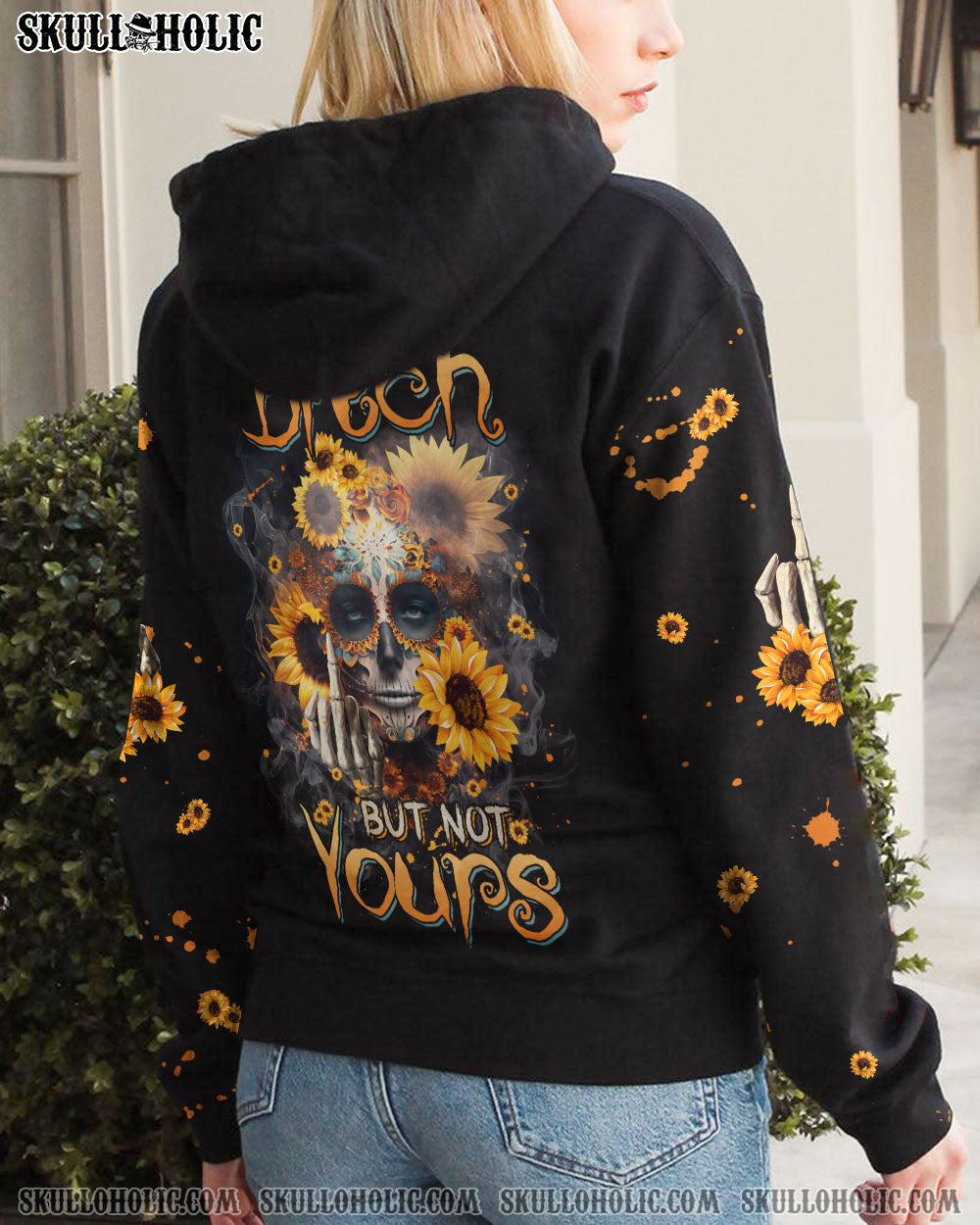 YES I’M A B BUT NOT YOURS SUGAR SKULL SUNFLOWER ALL OVER PRINT – TLNZ0303231