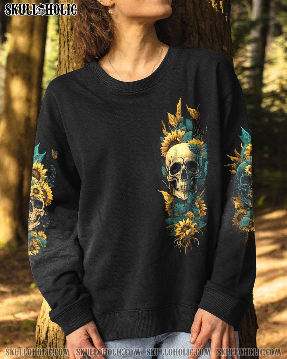 YES I’M A B BUT NOT YOURS SUNFLOWER SKULL ALL OVER PRINT – TLNZ1003234