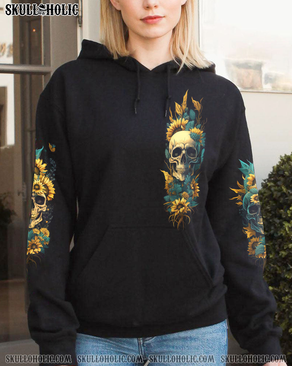 YES I’M A B BUT NOT YOURS SUNFLOWER SKULL ALL OVER PRINT – TLNZ1003234