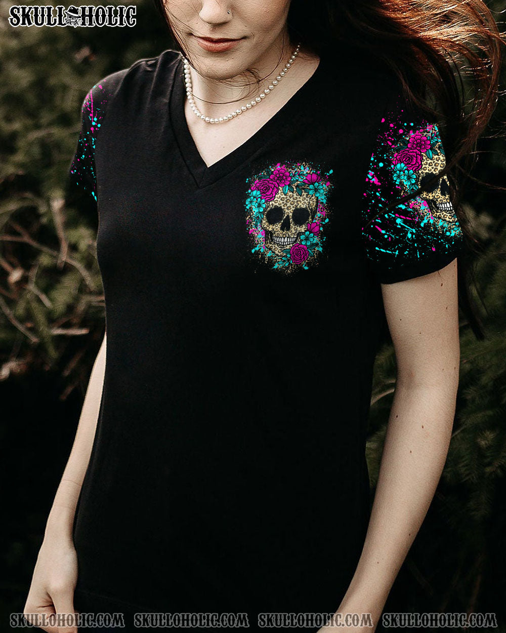 YES I’M A B LEOPARD SKULL FLOWER ALL OVER PRINT – TLTY1412222