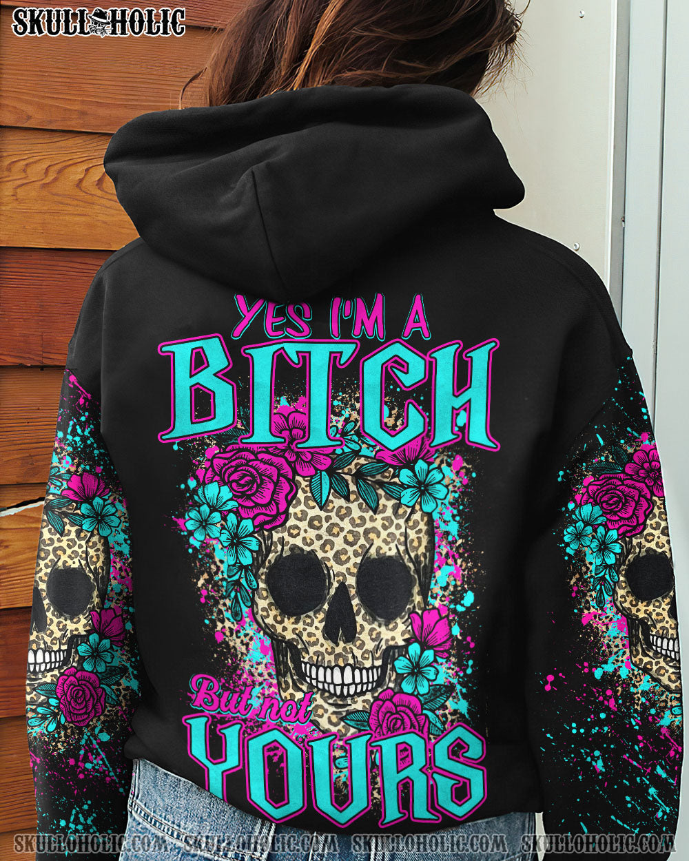 YES I’M A B LEOPARD SKULL FLOWER ALL OVER PRINT – TLTY1412222