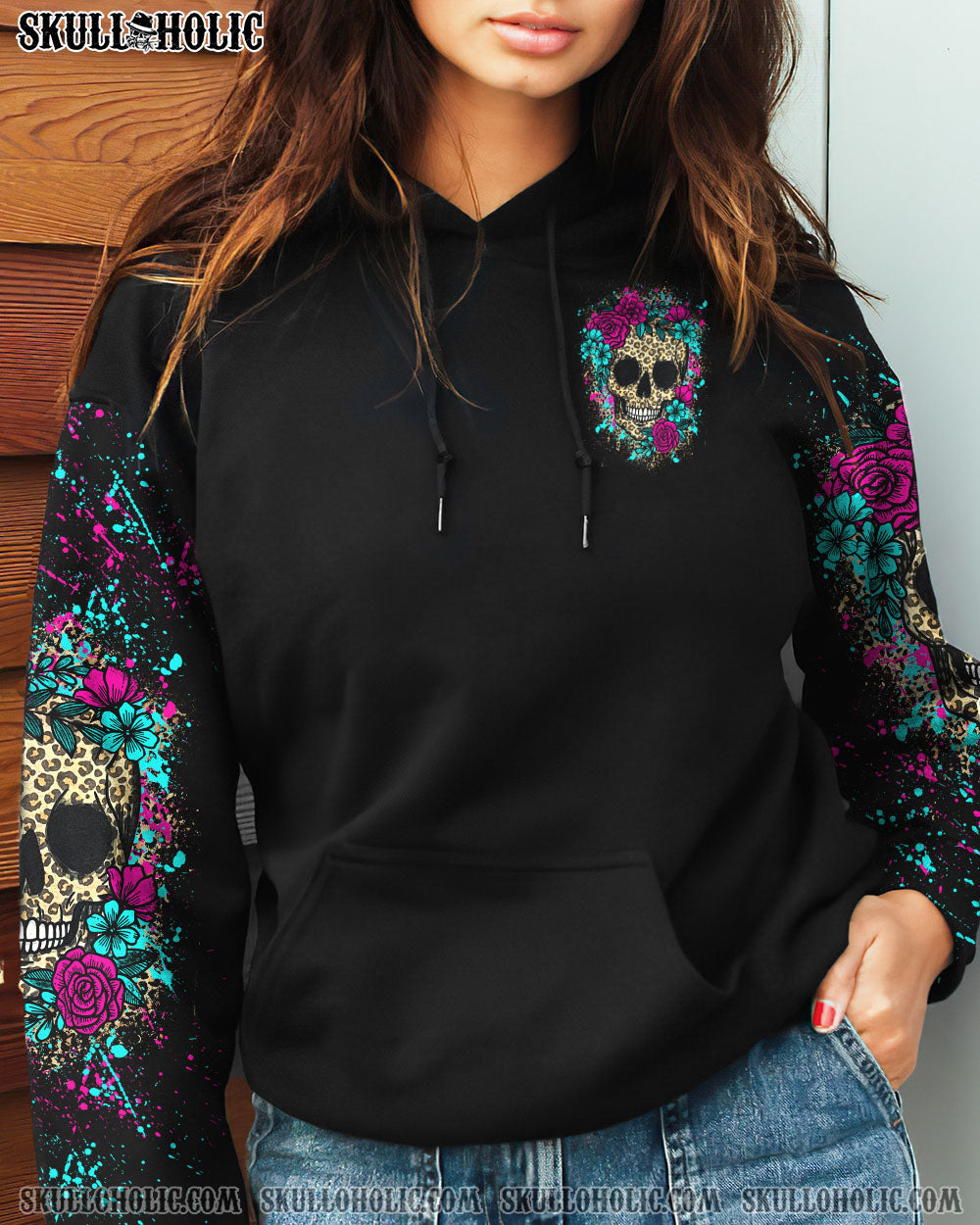 YES I’M A B LEOPARD SKULL FLOWER ALL OVER PRINT – TLTY1412222