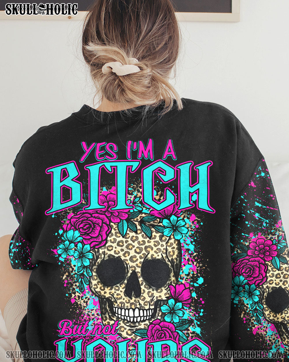 YES I’M A B LEOPARD SKULL FLOWER ALL OVER PRINT – TLTY1412222