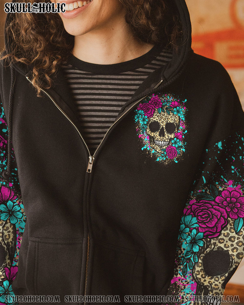 YES I’M A B LEOPARD SKULL FLOWER ALL OVER PRINT – TLTY1412222