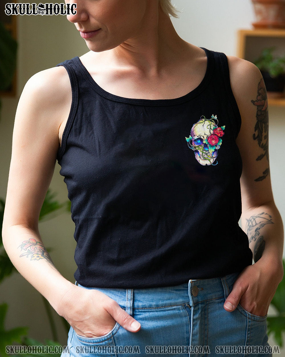 YES I’M A B SKULL ROSE ALL OVER PRINT – TLNO1412223