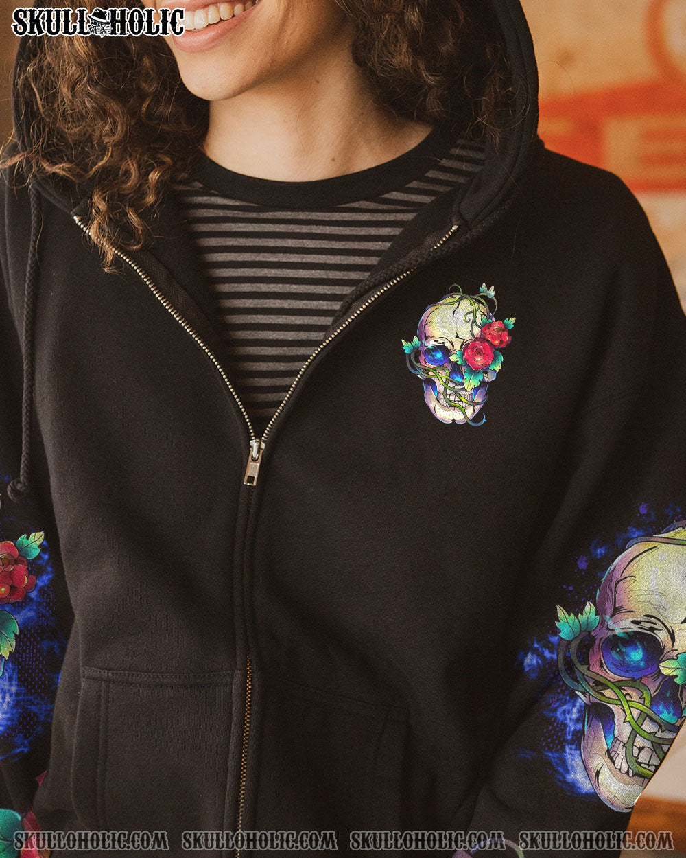 YES I’M A B SKULL ROSE ALL OVER PRINT – TLNO1412223