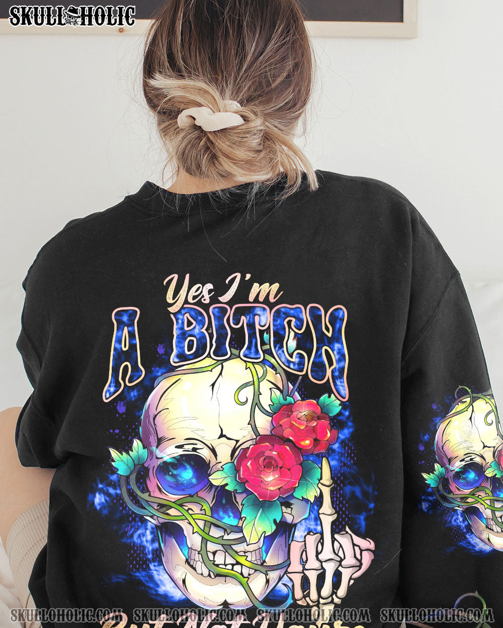 YES I’M A B SKULL ROSE ALL OVER PRINT – TLNO1412223