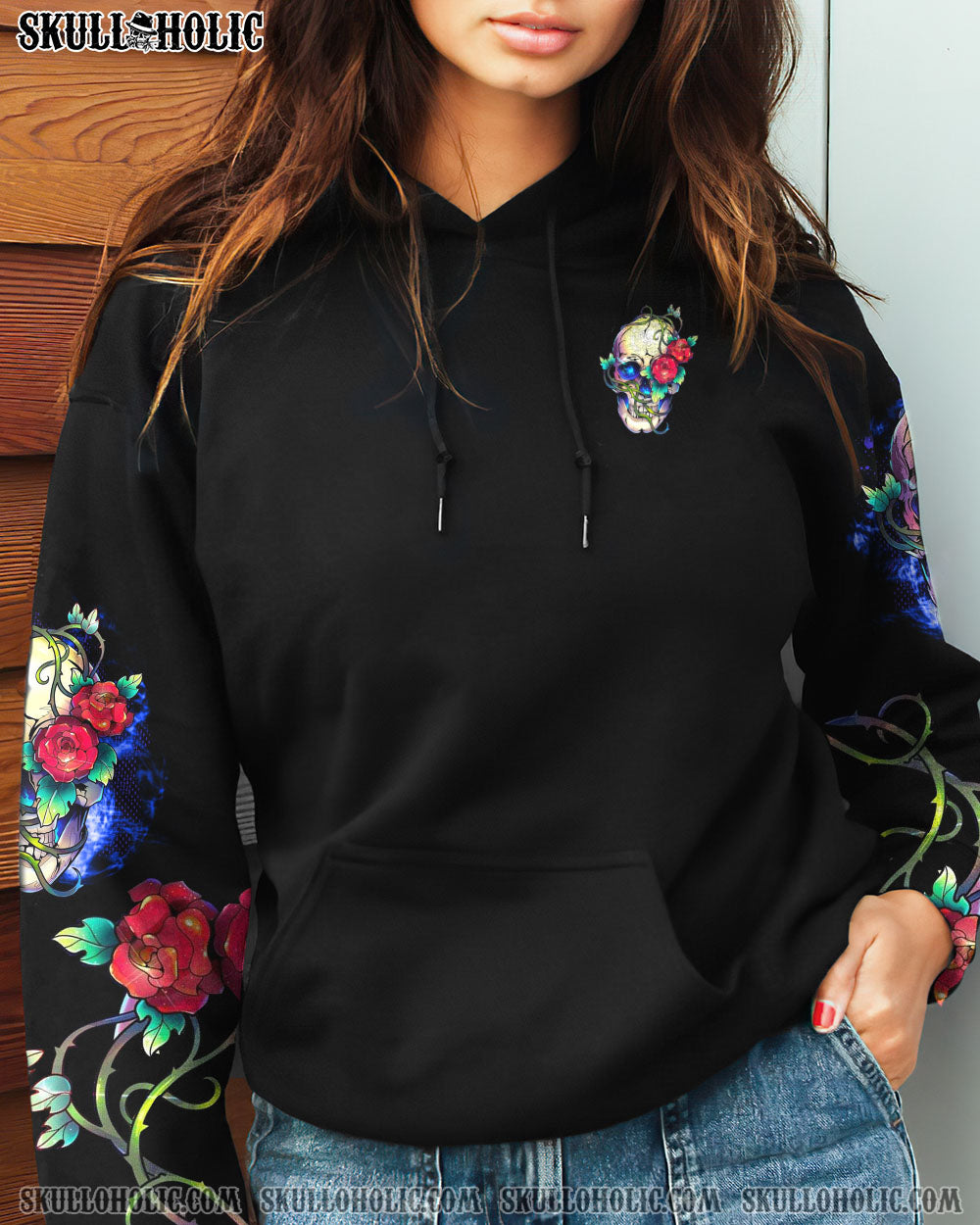 YES I’M A B SKULL ROSE ALL OVER PRINT – TLNO1412223