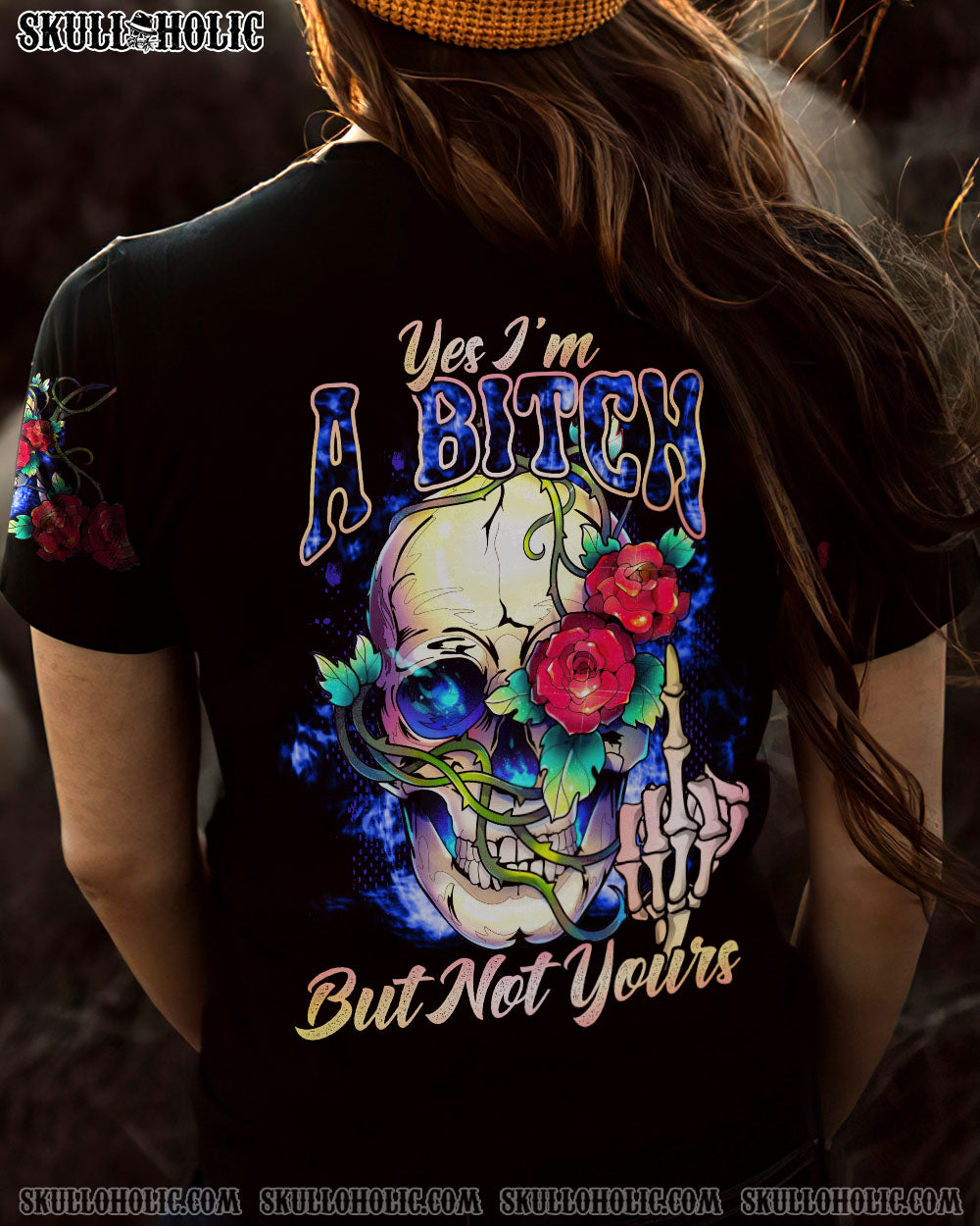 YES I’M A B SKULL ROSE ALL OVER PRINT – TLNO1412223