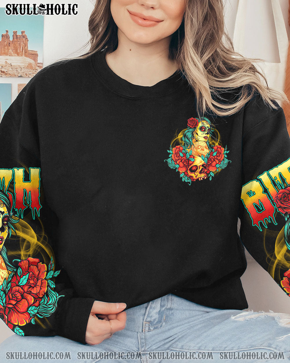YES I’M A B SUGAR SKULL GIRL ALL OVER PRINT – TLTY1412223