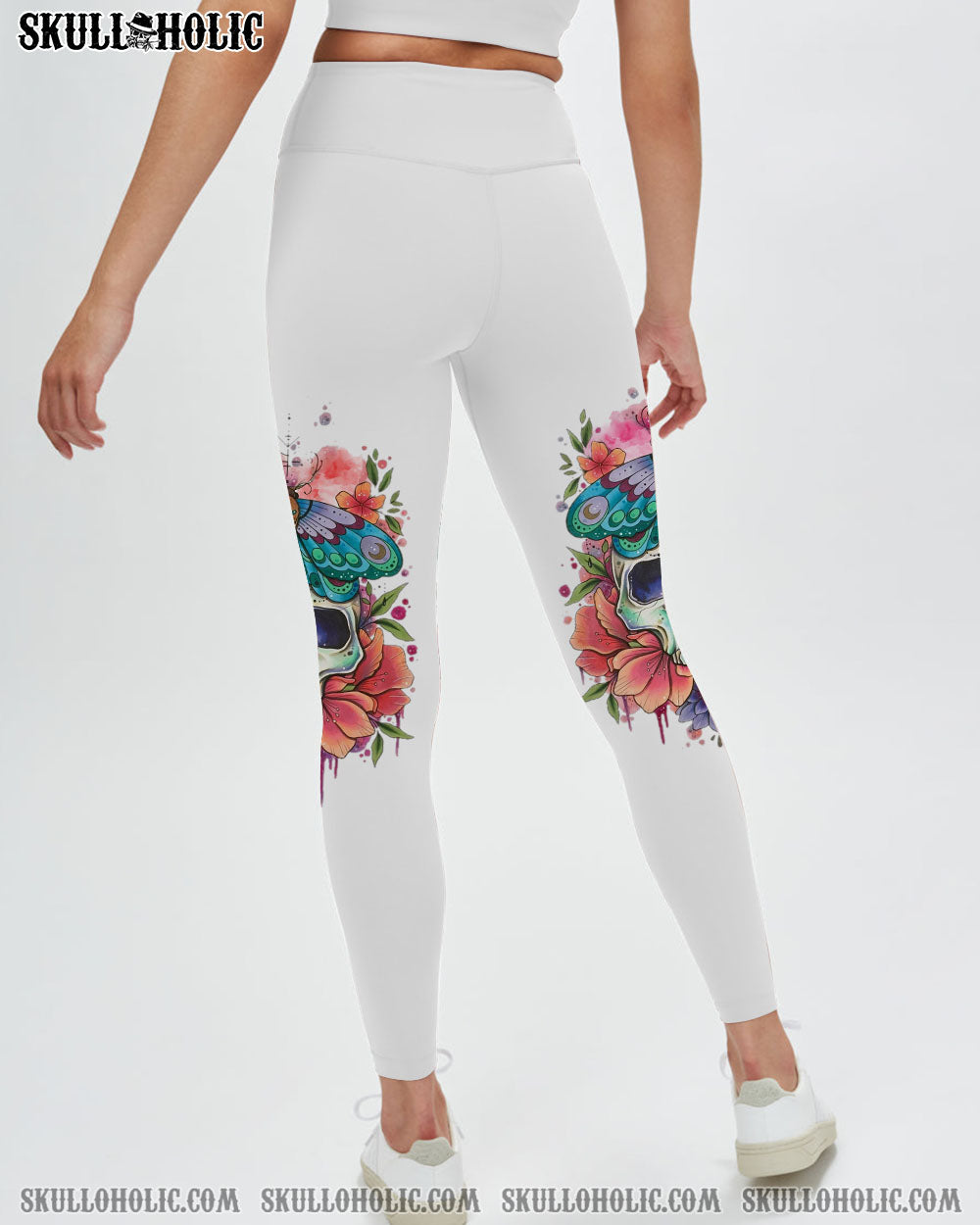 YES I’M A B WATERCOLOR SKULL FLOWER ALL OVER PRINT – TLNZ2312221