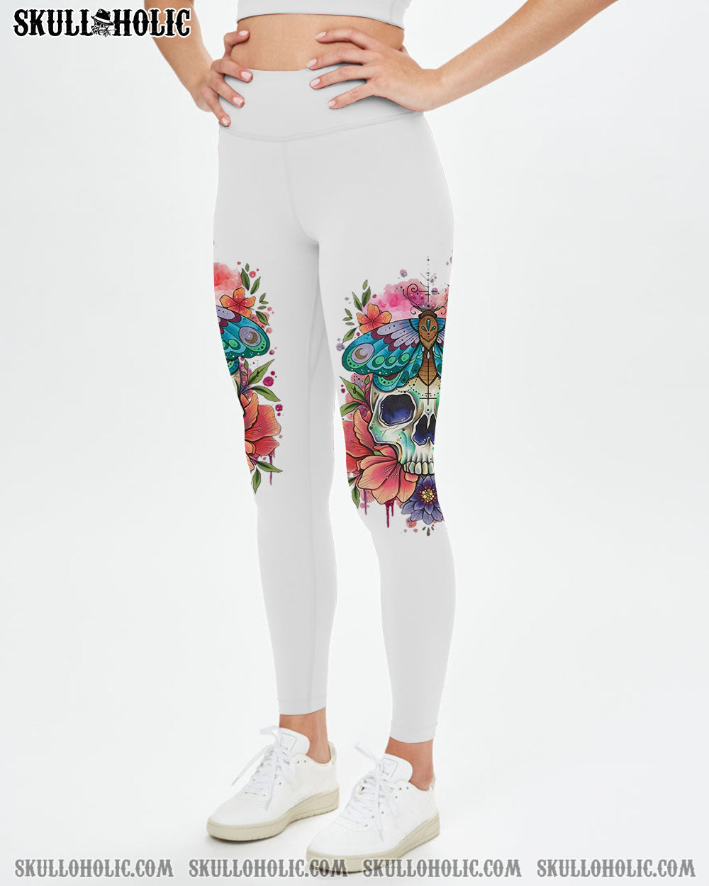 YES I’M A B WATERCOLOR SKULL FLOWER ALL OVER PRINT – TLNZ2312221