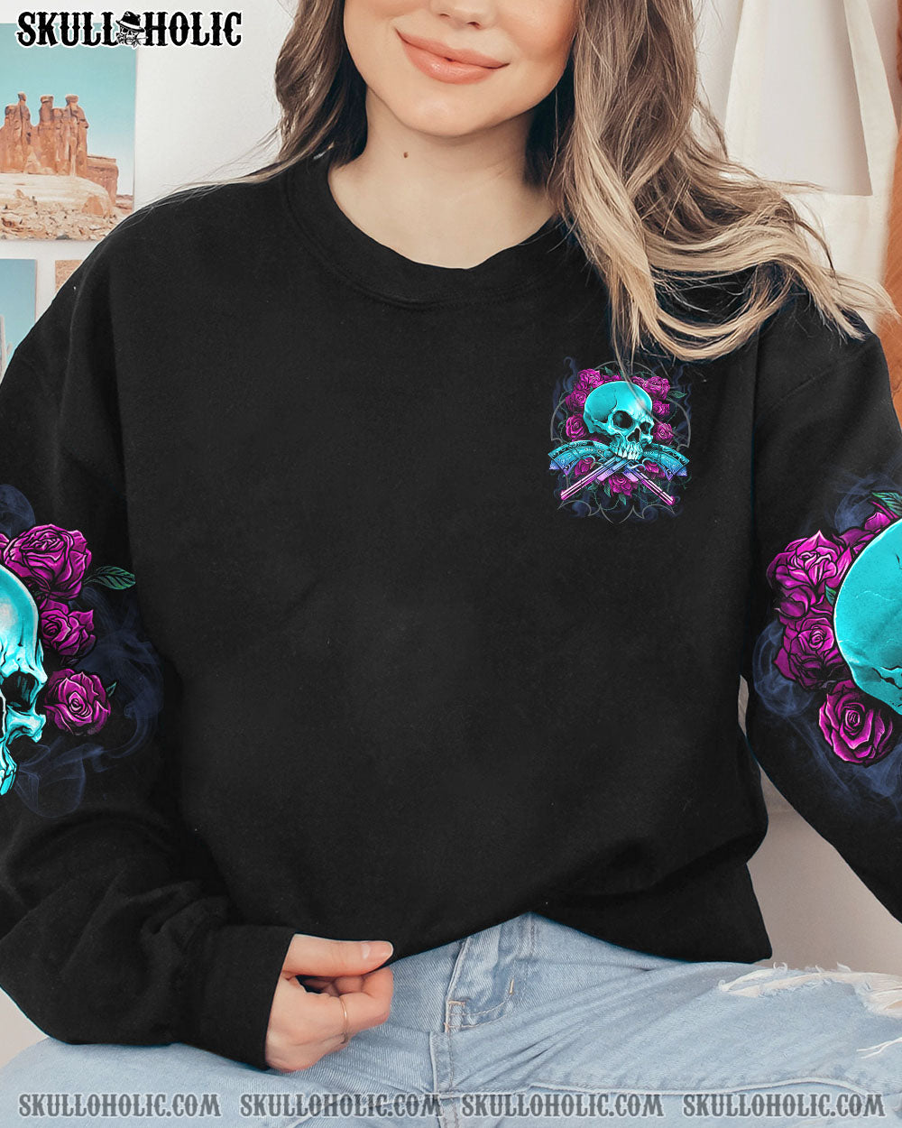 YOU COUDN’T HANDLE ME RETRO SKULL G ROSE ALL OVER PRINT – TLTR2012223