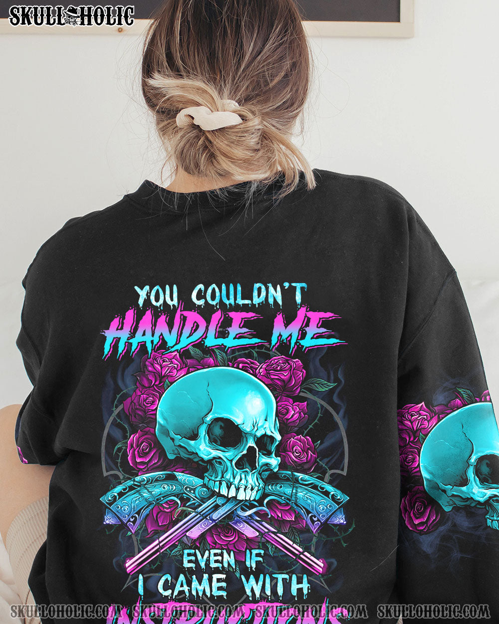 YOU COUDN’T HANDLE ME RETRO SKULL G ROSE ALL OVER PRINT – TLTR2012223