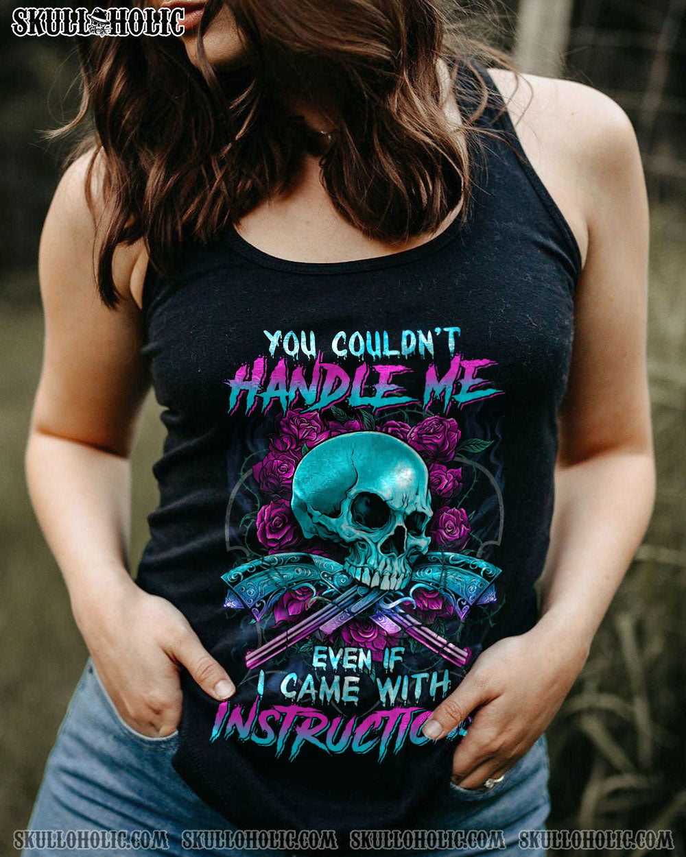 YOU COUDN’T HANDLE ME RETRO SKULL G ROSE ALL OVER PRINT – TLTR2012223