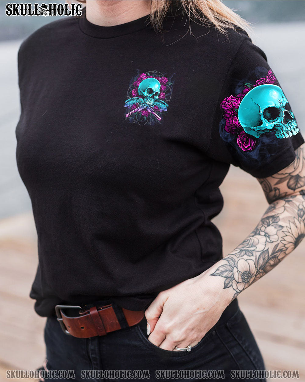 YOU COUDN’T HANDLE ME RETRO SKULL G ROSE ALL OVER PRINT – TLTR2012223
