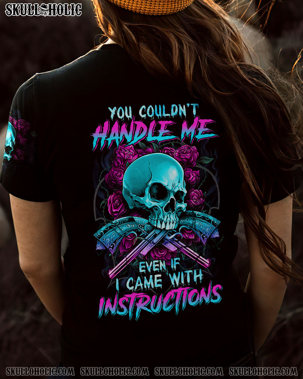 YOU COUDN’T HANDLE ME RETRO SKULL G ROSE ALL OVER PRINT – TLTR2012223