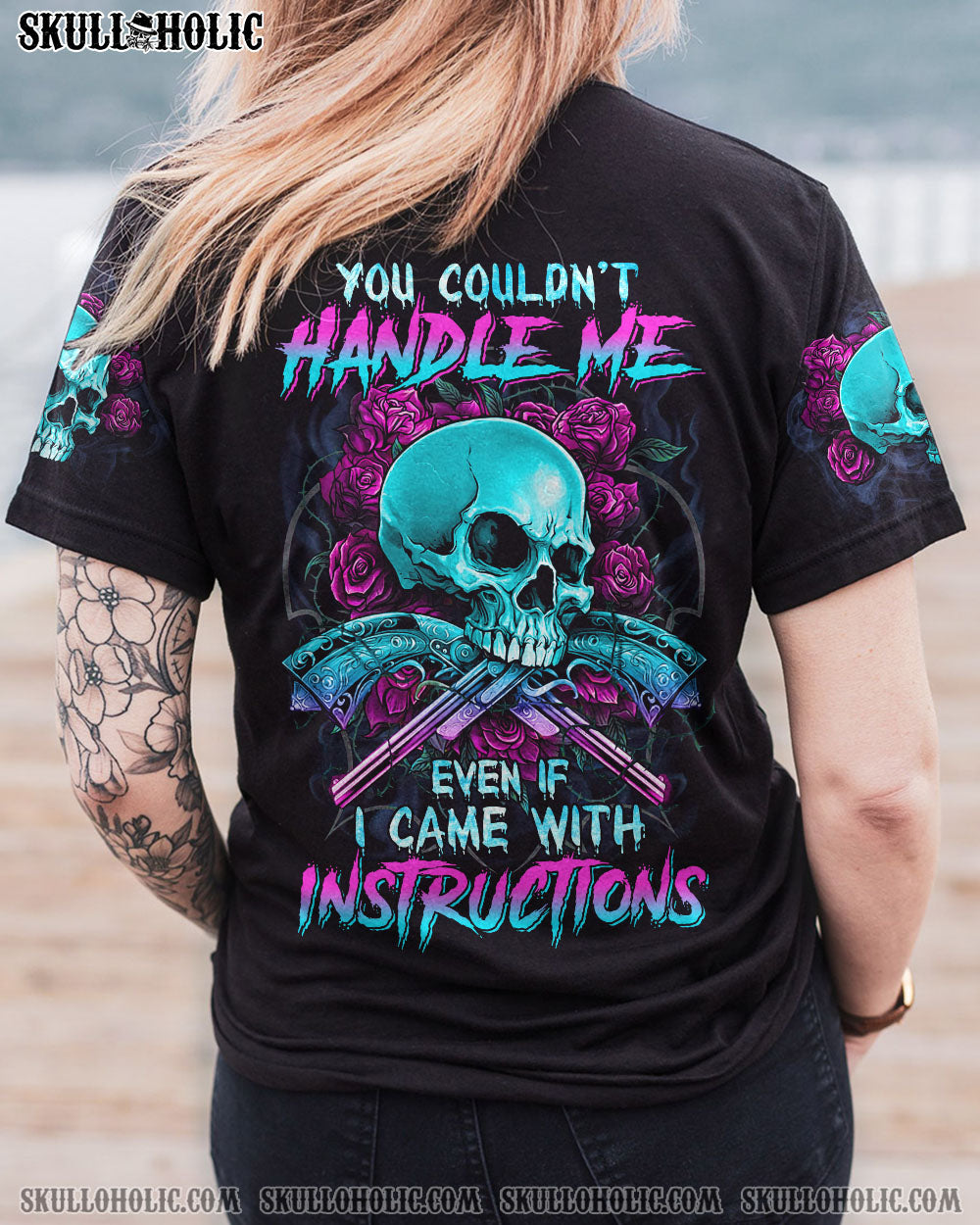 YOU COUDN’T HANDLE ME RETRO SKULL G ROSE ALL OVER PRINT – TLTR2012223