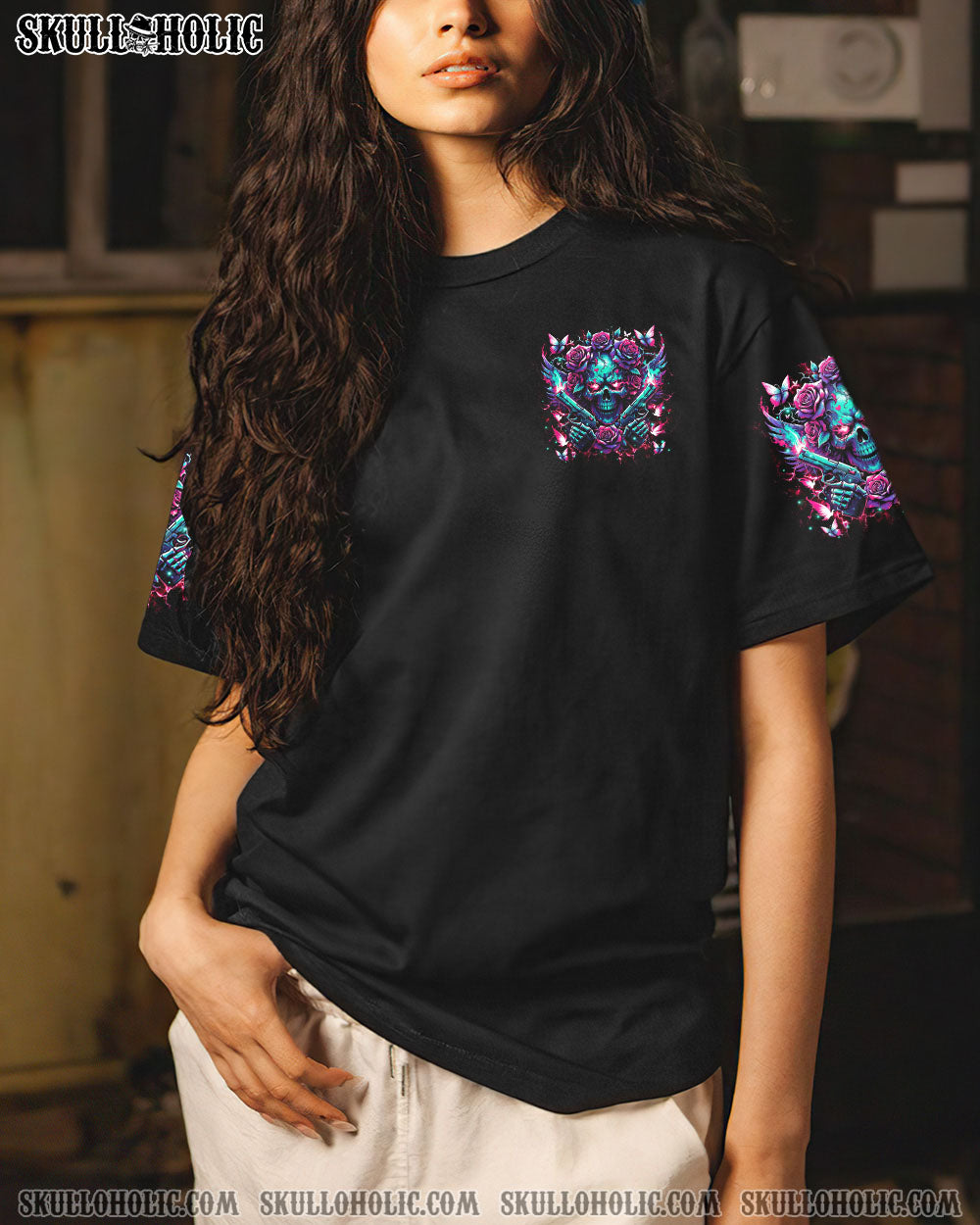 YOU COUDN’T HANDLE ME SKULL ROSE ALL OVER PRINT – TLTR0202244