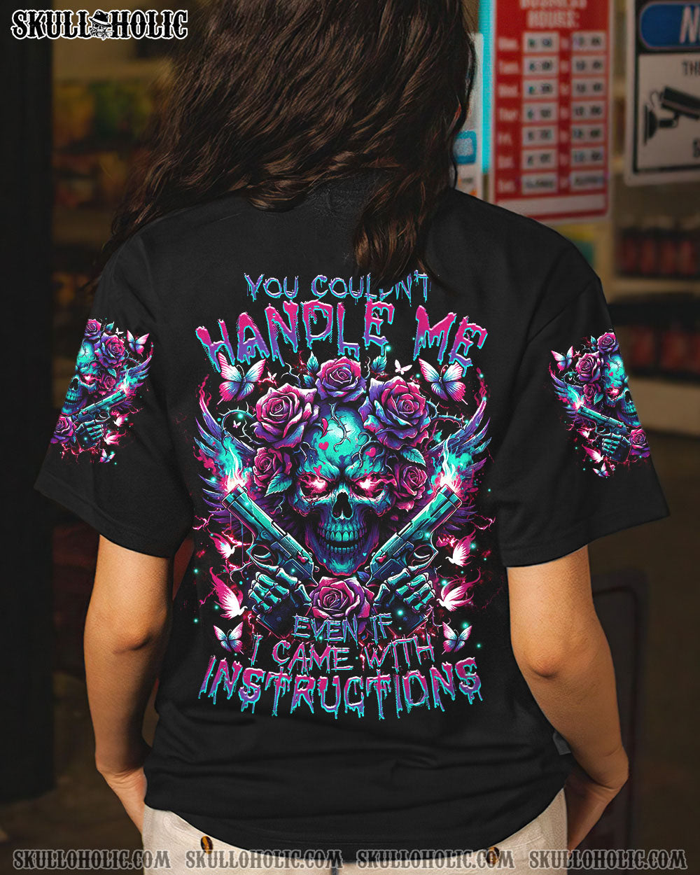 YOU COUDN’T HANDLE ME SKULL ROSE ALL OVER PRINT – TLTR0202244