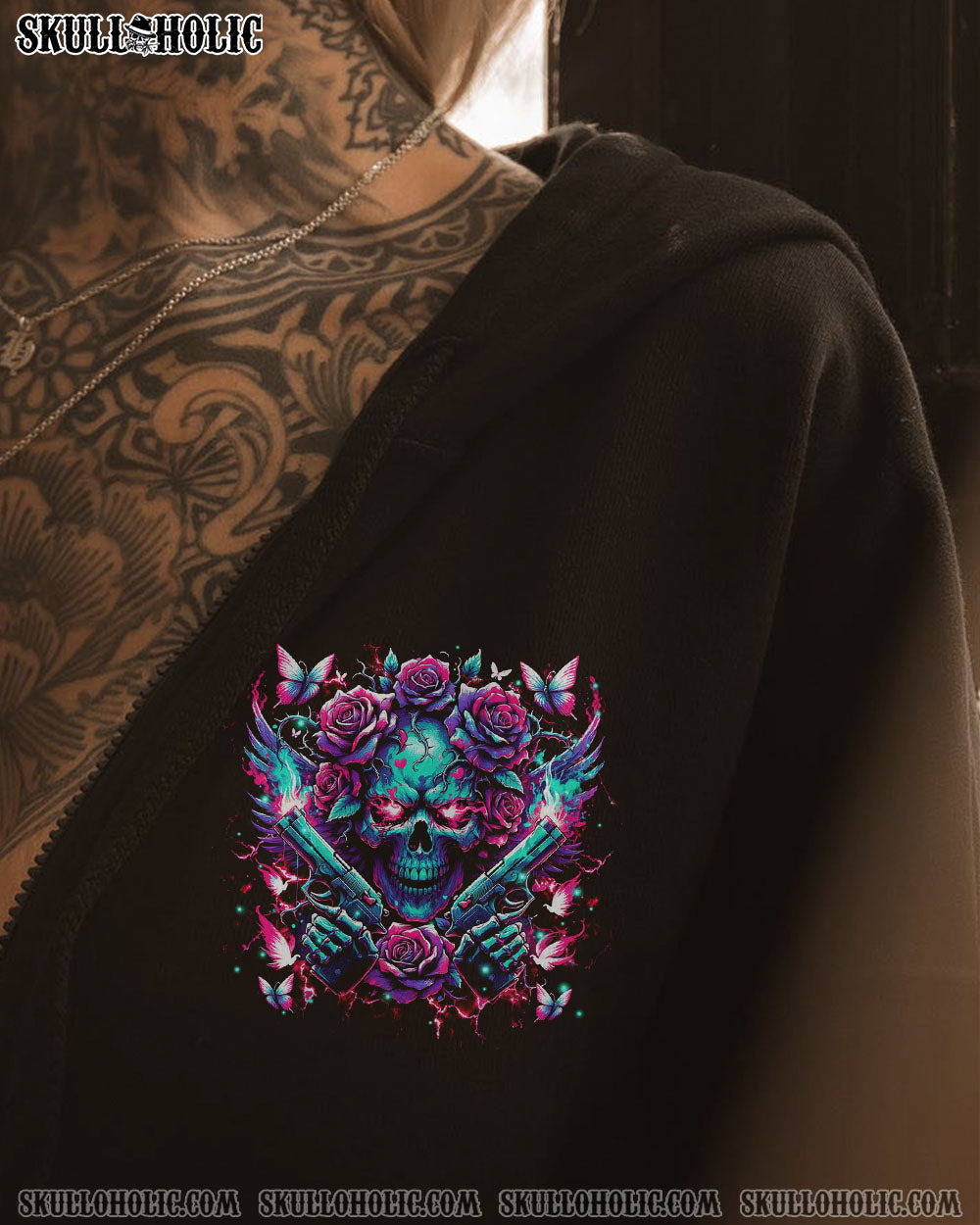 YOU COUDN’T HANDLE ME SKULL ROSE ALL OVER PRINT – TLTR0202244