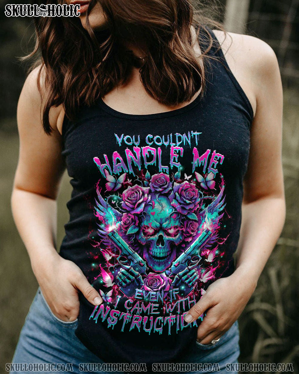 YOU COUDN’T HANDLE ME SKULL ROSE ALL OVER PRINT – TLTR0202244