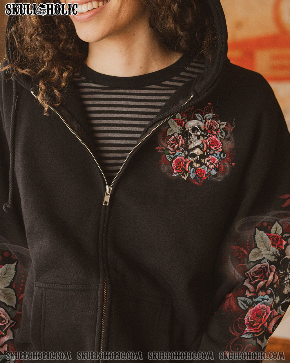 YOU COULDN’T HANDLE ME FLOWER SKULL ALL OVER PRINT – YHLN0202233