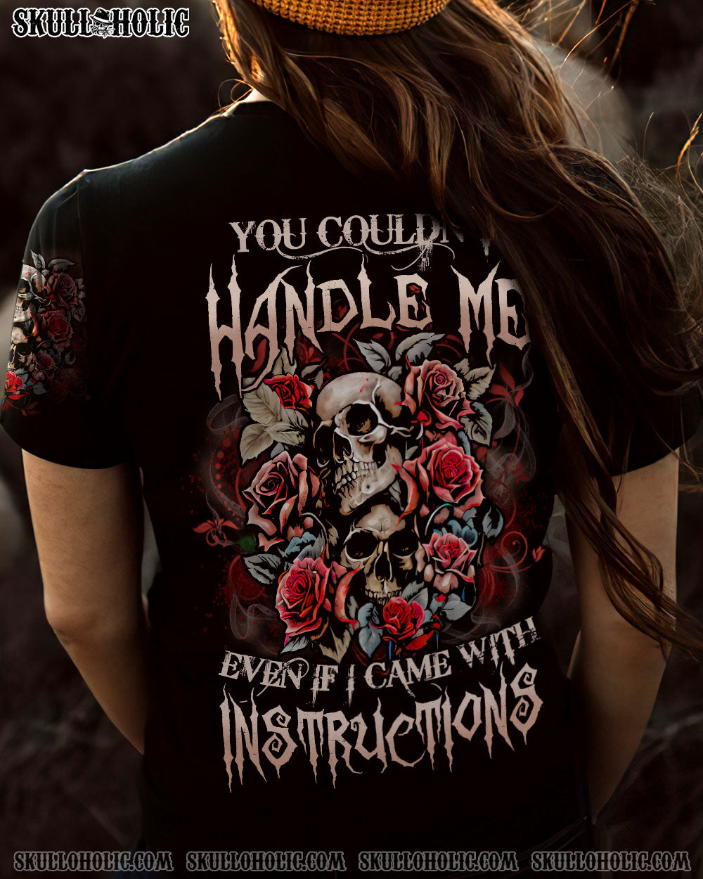 YOU COULDN’T HANDLE ME FLOWER SKULL ALL OVER PRINT – YHLN0202233