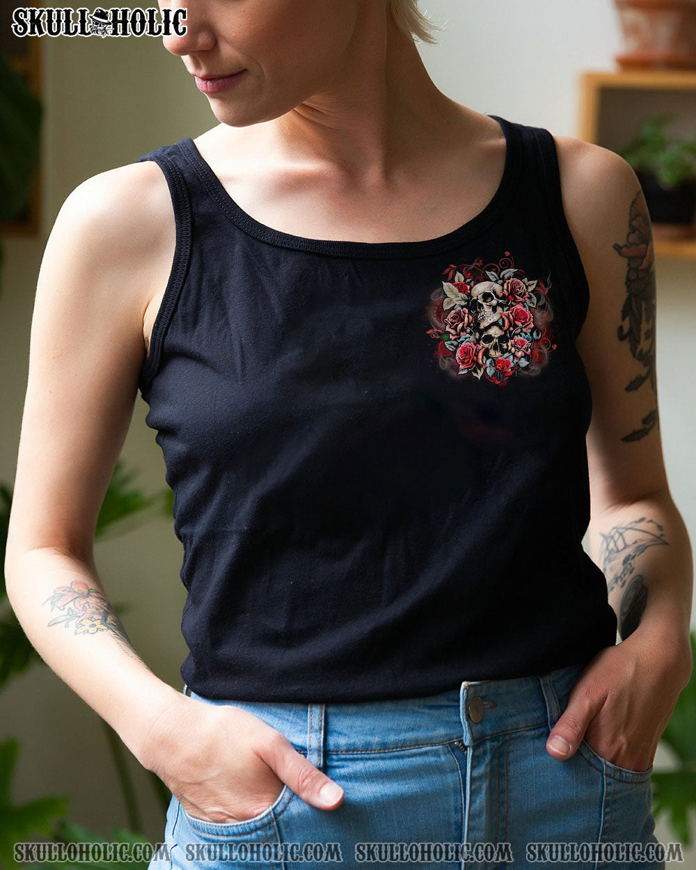YOU COULDN’T HANDLE ME FLOWER SKULL ALL OVER PRINT – YHLN0202233
