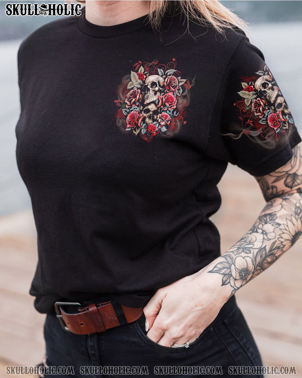 YOU COULDN’T HANDLE ME FLOWER SKULL ALL OVER PRINT – YHLN0202233