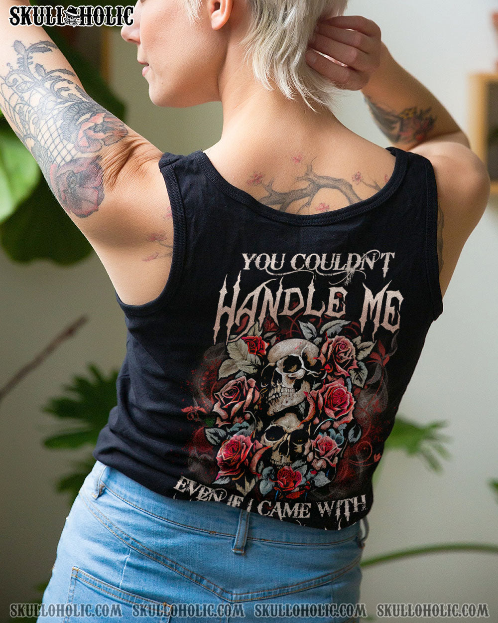 YOU COULDN’T HANDLE ME FLOWER SKULL ALL OVER PRINT – YHLN0202233