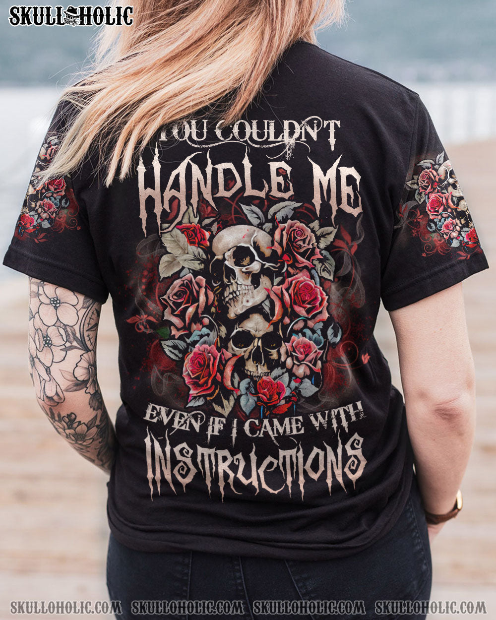 YOU COULDN’T HANDLE ME FLOWER SKULL ALL OVER PRINT – YHLN0202233