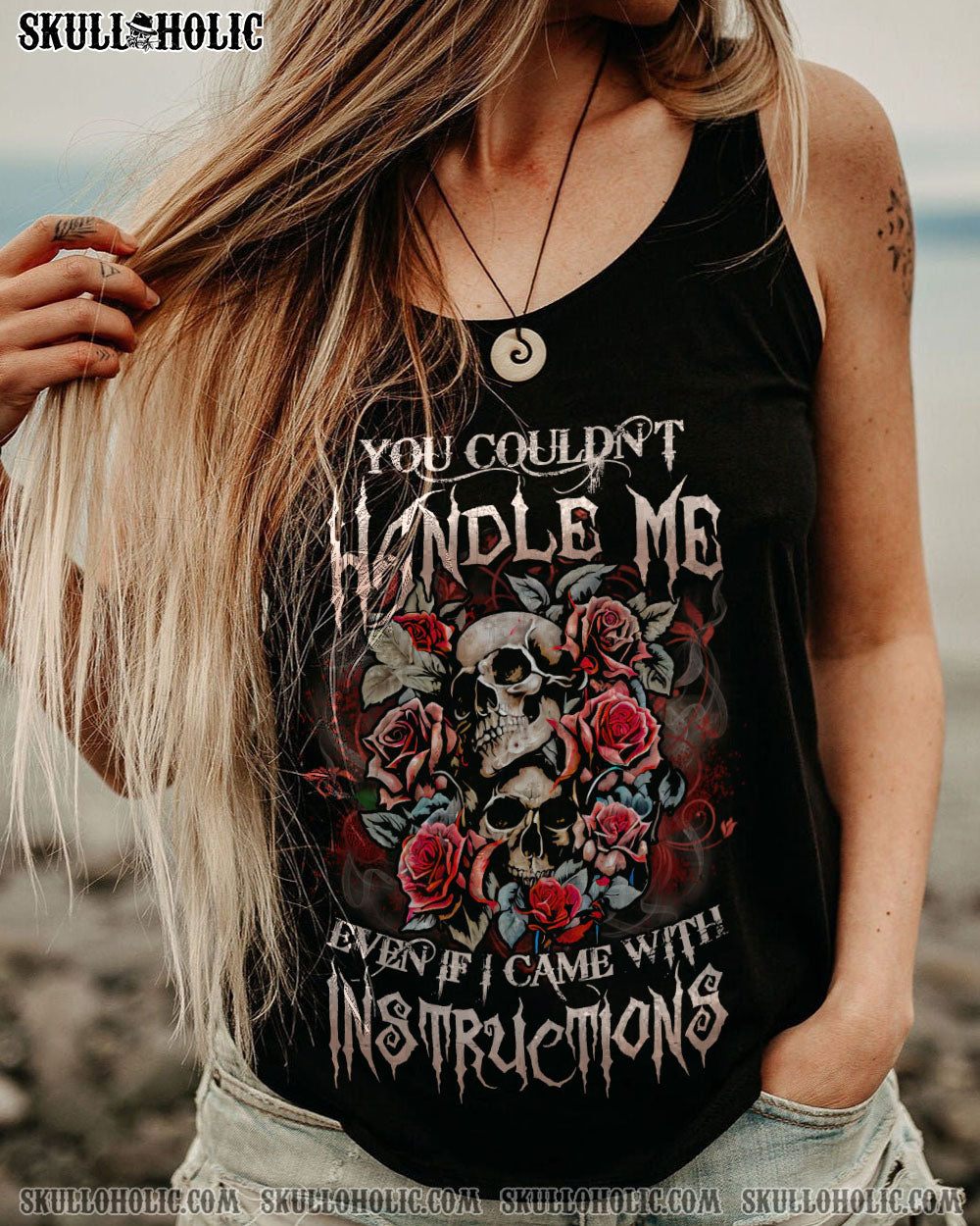 YOU COULDN’T HANDLE ME FLOWER SKULL ALL OVER PRINT – YHLN0202233