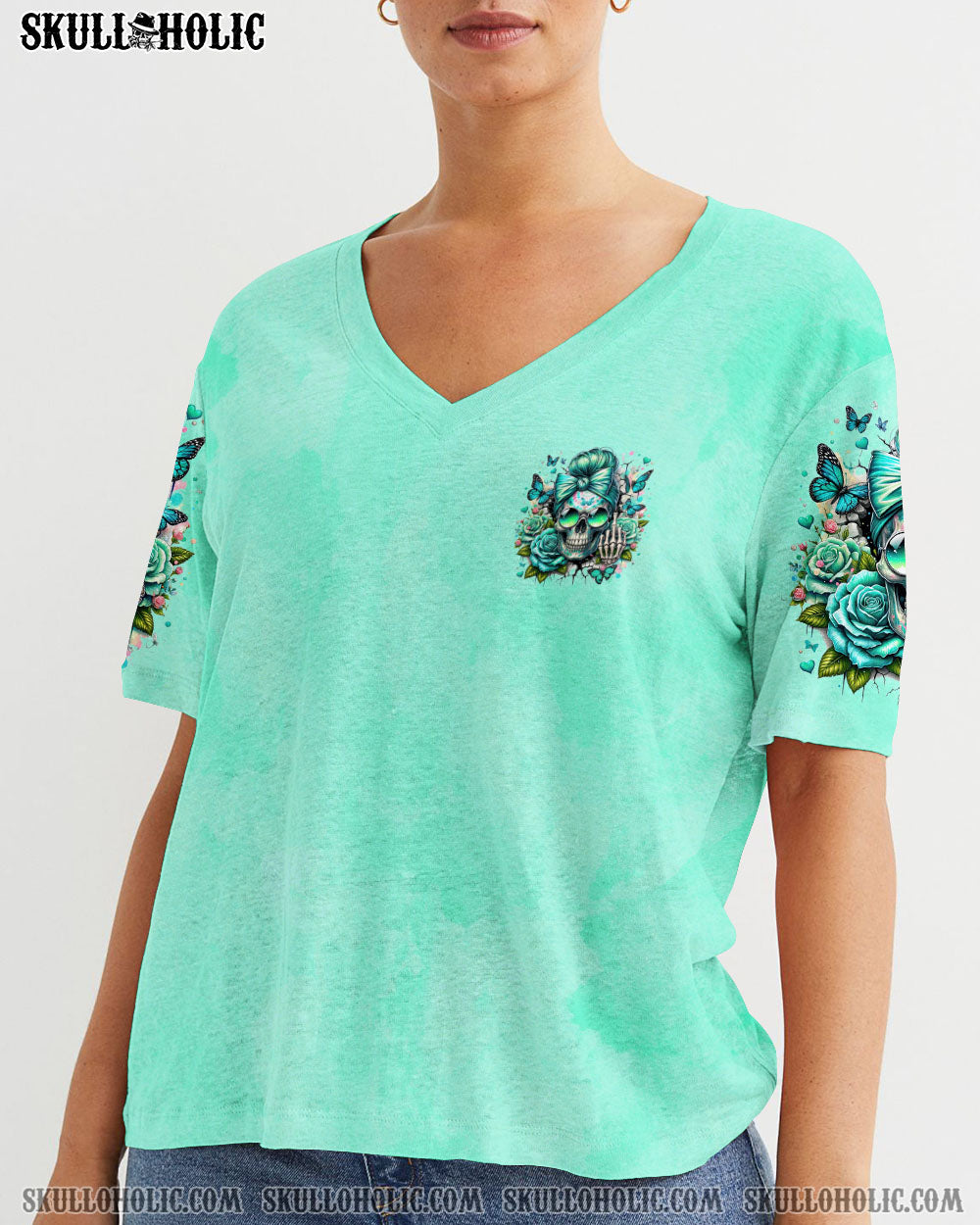 YOU COULDN’T HANDLE ME MESSY BUN SKULL ALL OVER PRINT – TYHI2406241