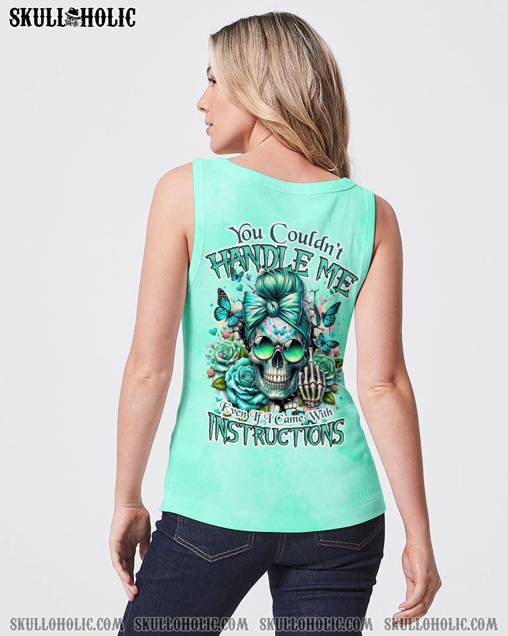 YOU COULDN’T HANDLE ME MESSY BUN SKULL ALL OVER PRINT – TYHI2406241