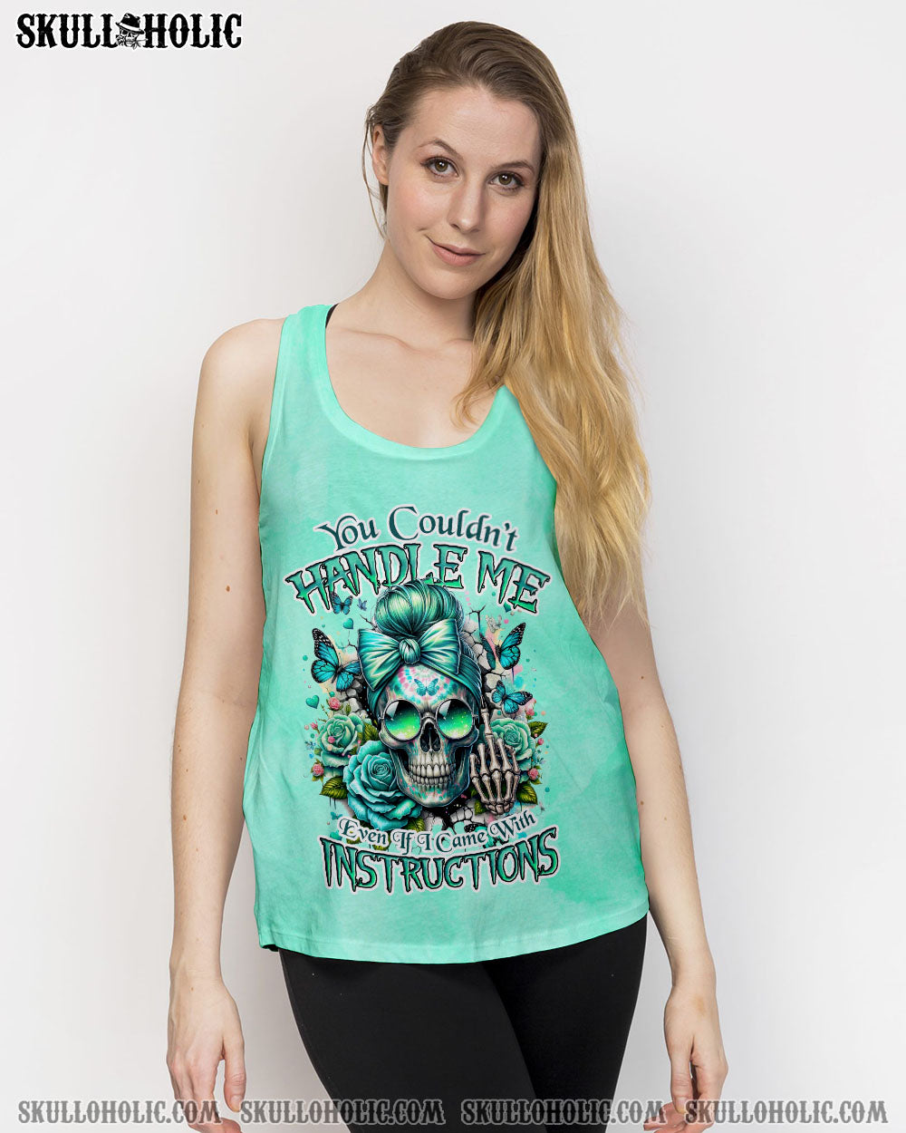 YOU COULDN’T HANDLE ME MESSY BUN SKULL ALL OVER PRINT – TYHI2406241